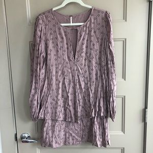 Free People Mini Dress w Long Sleeves Size M
